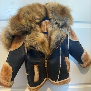 Jordan Craig, Navy Blue toddler Shearling Coat
